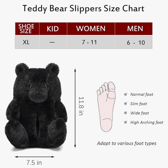 TEDDY BEAR FLUFFY SLIPPERS - Picture 4 of 7